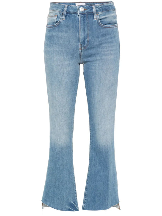 Whiskering-Effect Bootcut Jeans