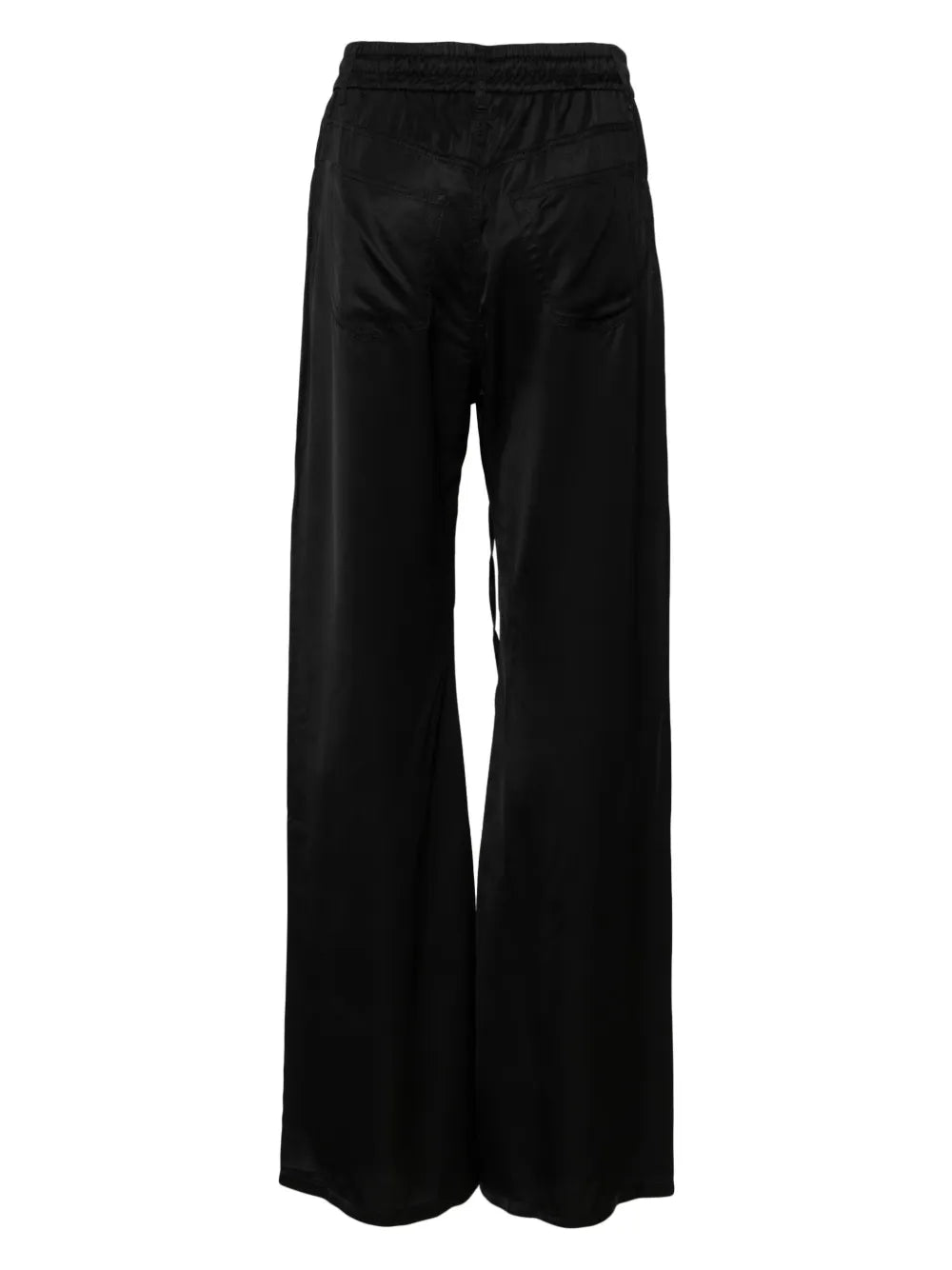 Drawstring Satin Flared Trousers
