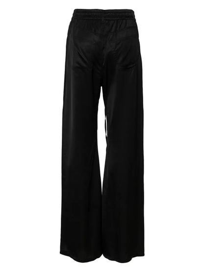 Drawstring Satin Flared Trousers