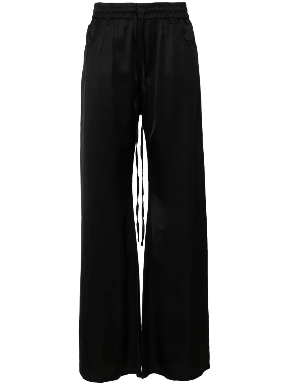 Drawstring Satin Flared Trousers