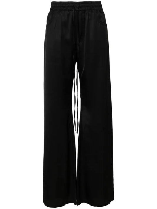 Drawstring Satin Flared Trousers