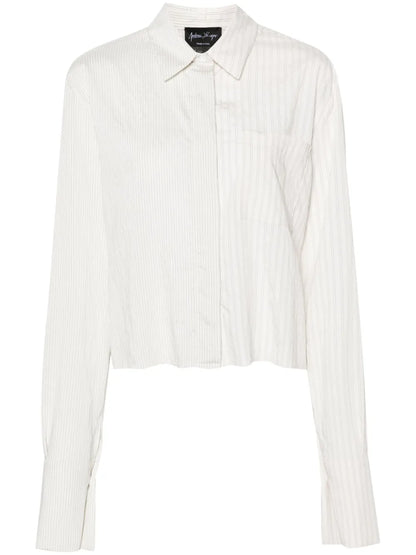 Pinstriped Cropped Shirt