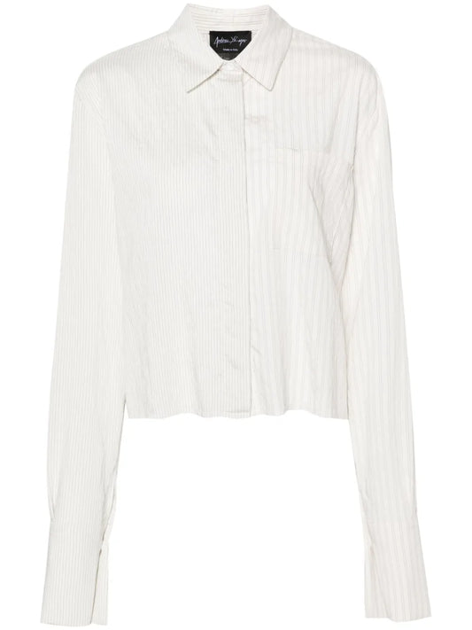 Pinstriped Cropped Shirt