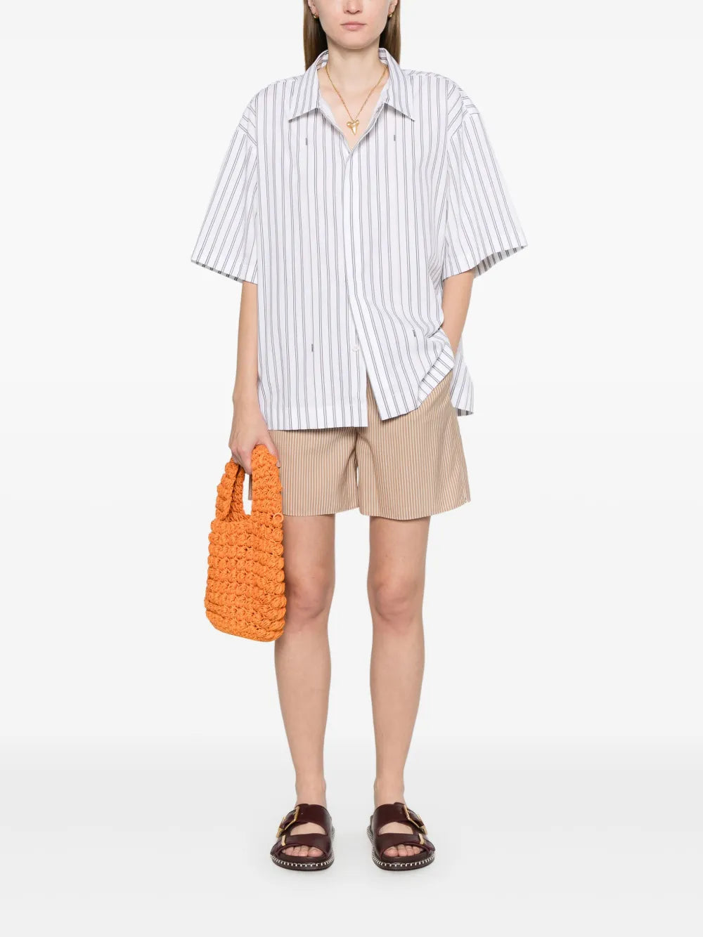 Striped Wool Shorts