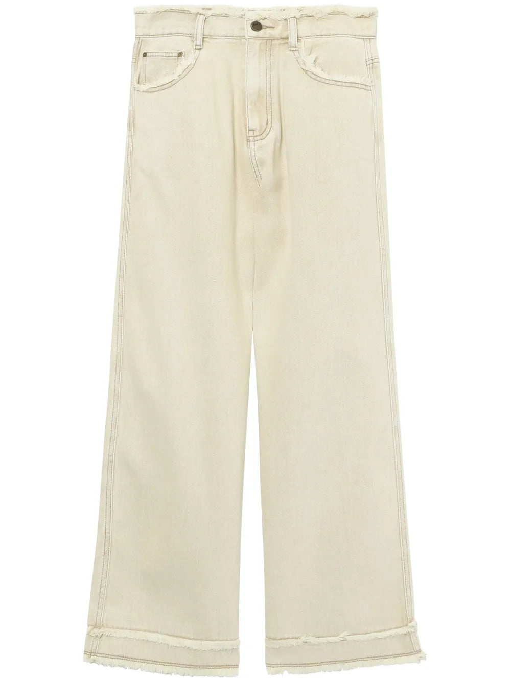 Frayed Wide-Leg Jeans