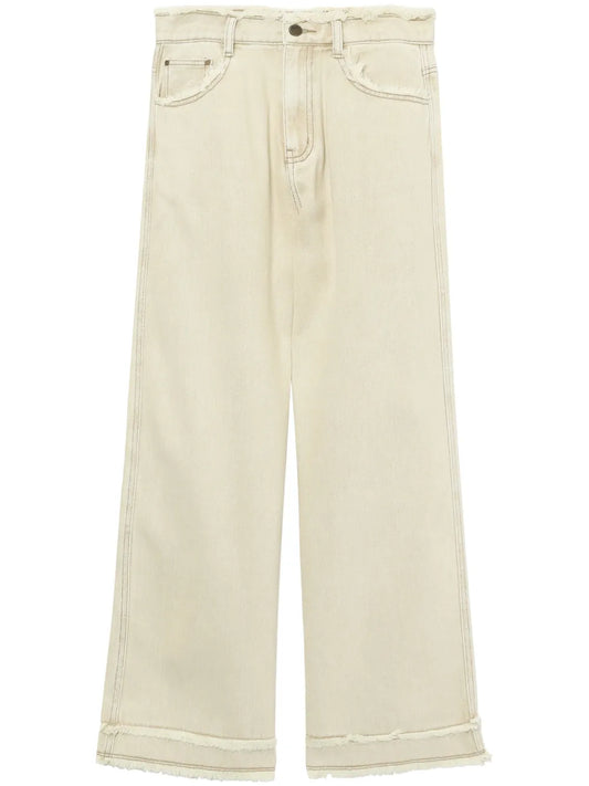 Frayed Wide-Leg Jeans