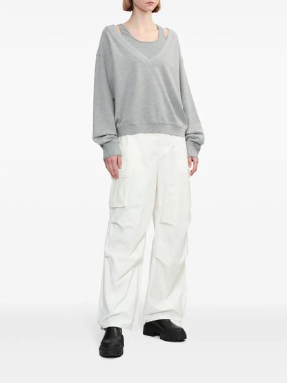 Drop-Shoulder Layered Sweatshirt