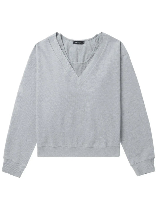 Drop-Shoulder Layered Sweatshirt