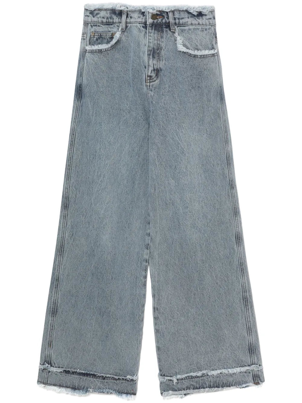 Frayed Wide-Leg Jeans