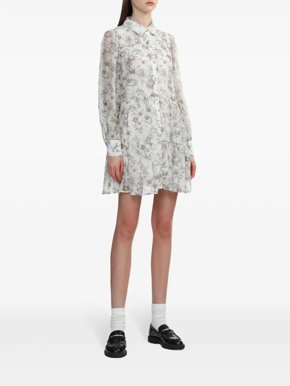 Floral-Print Button-Up Dress