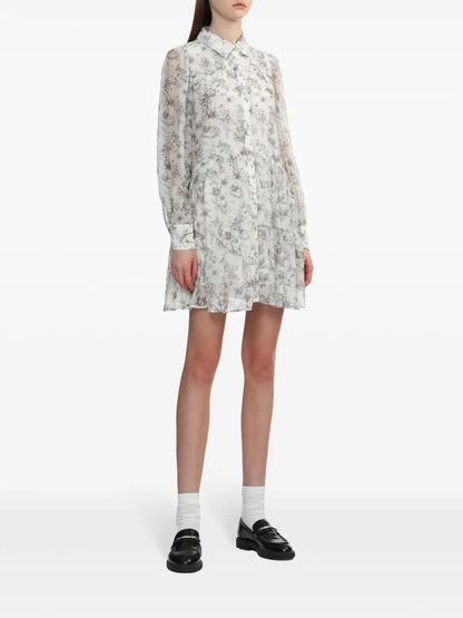 Floral-Print Button-Up Dress