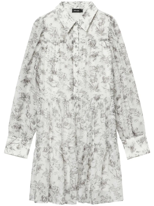 Floral-Print Button-Up Dress