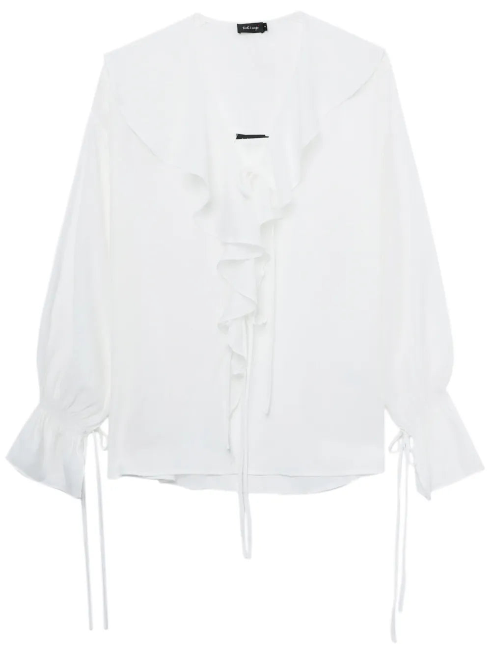 Lace-Up Ruffled Blouse