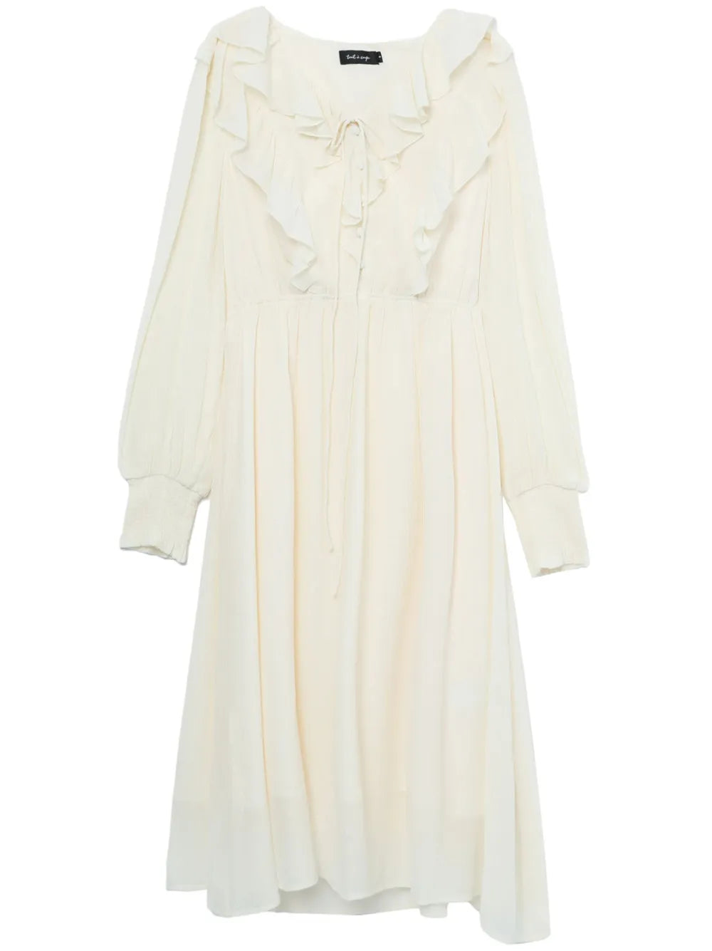 Ruffle-Detail Midi Dress