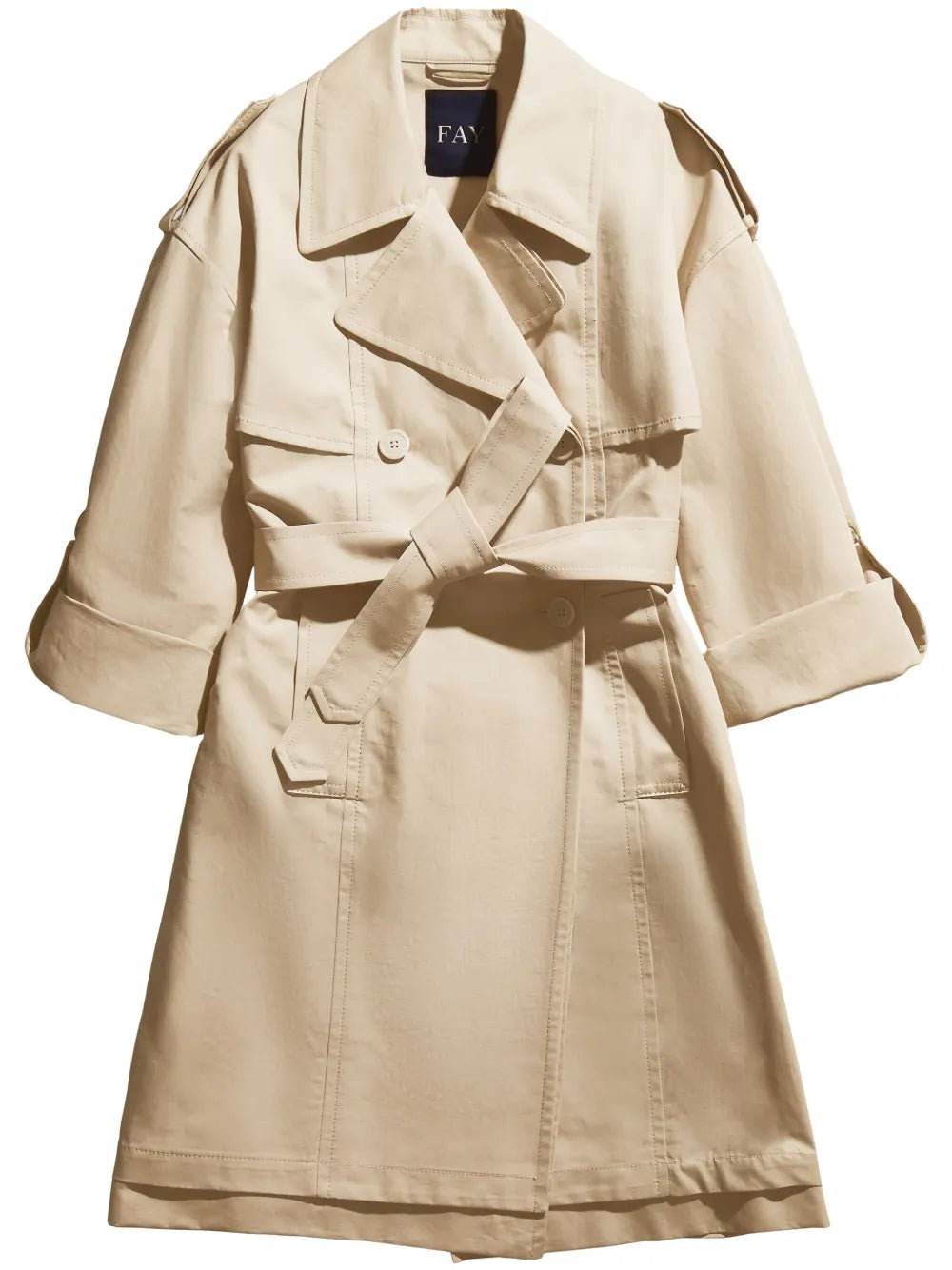 Double-Breasted Cotton Trench Coat