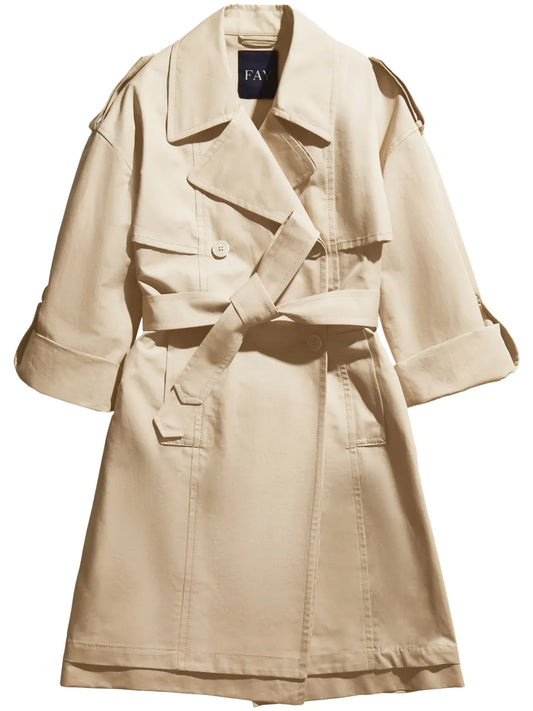 Double-Breasted Cotton Trench Coat