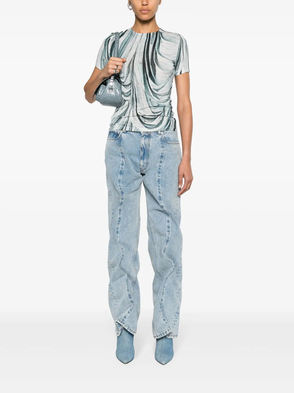 Evergreen Wire Mid-Rise Straight Jeans