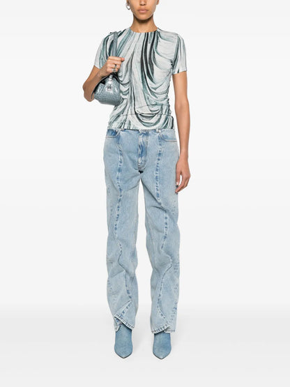 Evergreen Wire Mid-Rise Straight Jeans