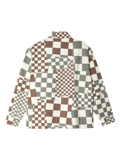 Checkered Canvas Shirt Jacket