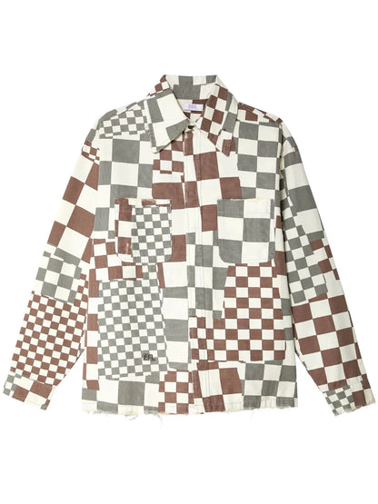 Checkered Canvas Shirt Jacket