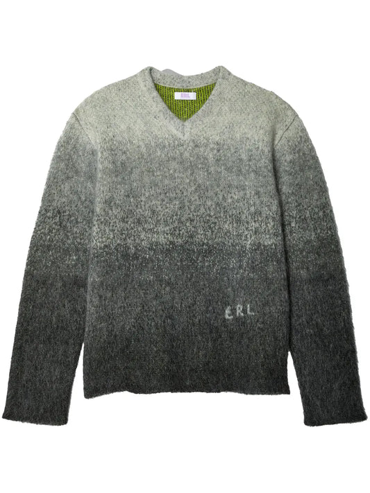 Gradient-Effect V-Neck Jumper