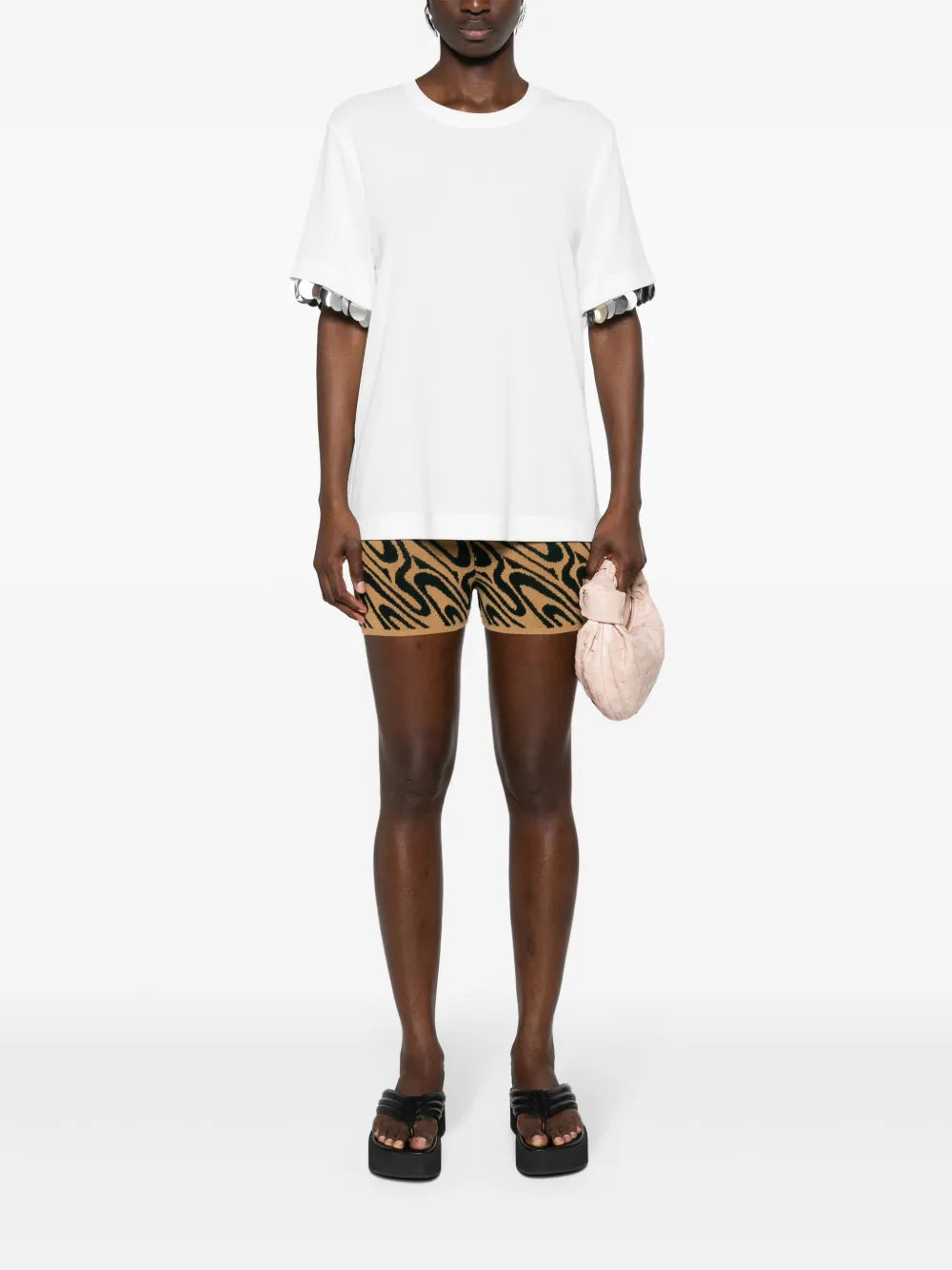 Paillette-Embellished Crepe T-Shirt