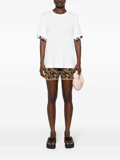 Paillette-Embellished Crepe T-Shirt