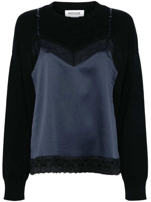 Slip-Detailed Wool-Blend Jumper