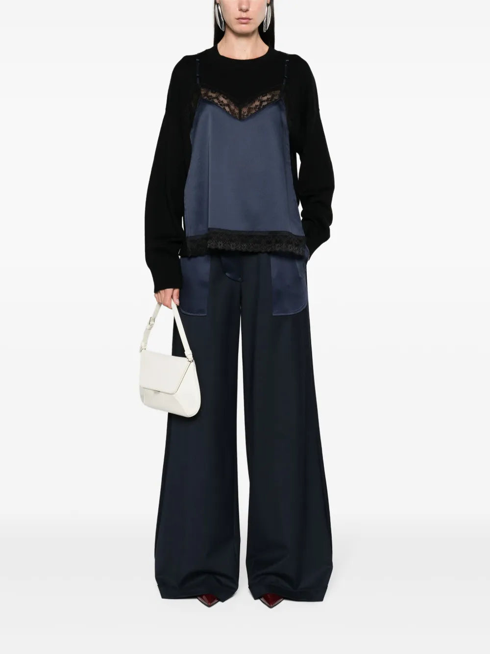 Slip-Detailed Wool-Blend Jumper