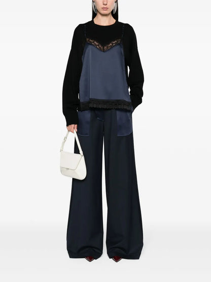 Slip-Detailed Wool-Blend Jumper