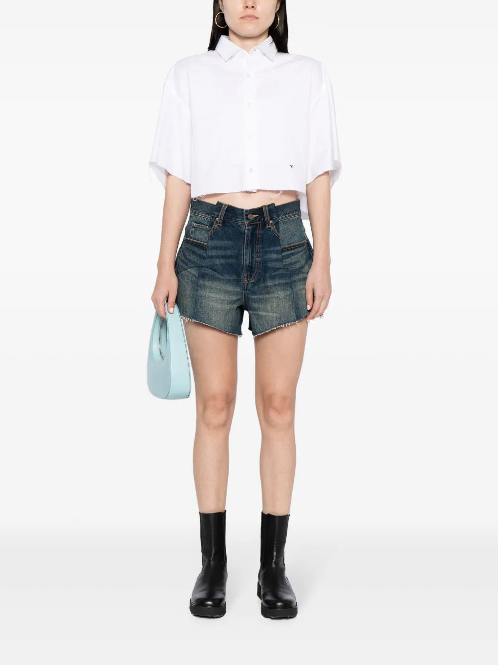 Logo-Patch Cotton Shorts