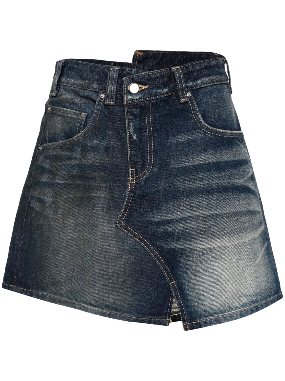 Asymmetric-Design Cotton Skirt