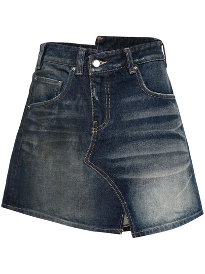 Asymmetric-Design Cotton Skirt