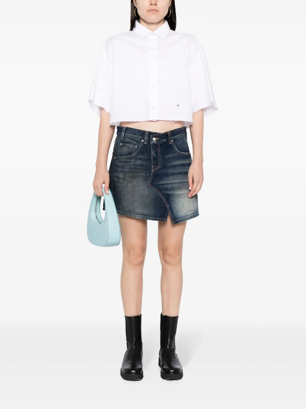 Asymmetric-Design Cotton Skirt