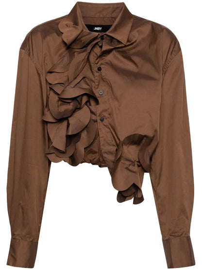 Flower-Detailing Cotton Shirt