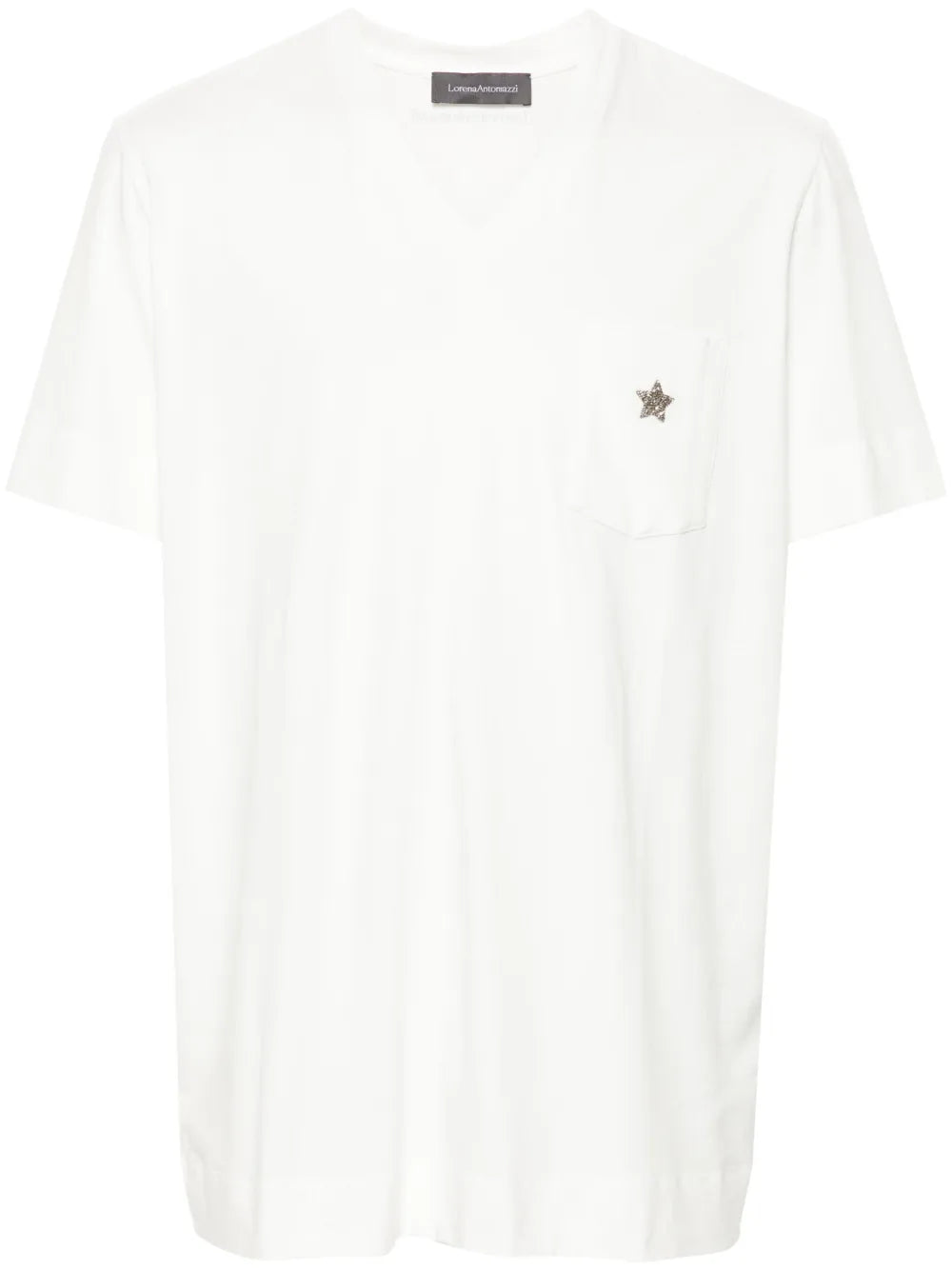 Star-Patch V-Neck T-Shirt
