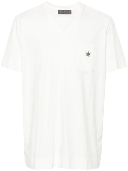 Star-Patch V-Neck T-Shirt