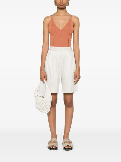 Sleeveless Ribbed-Knit Top