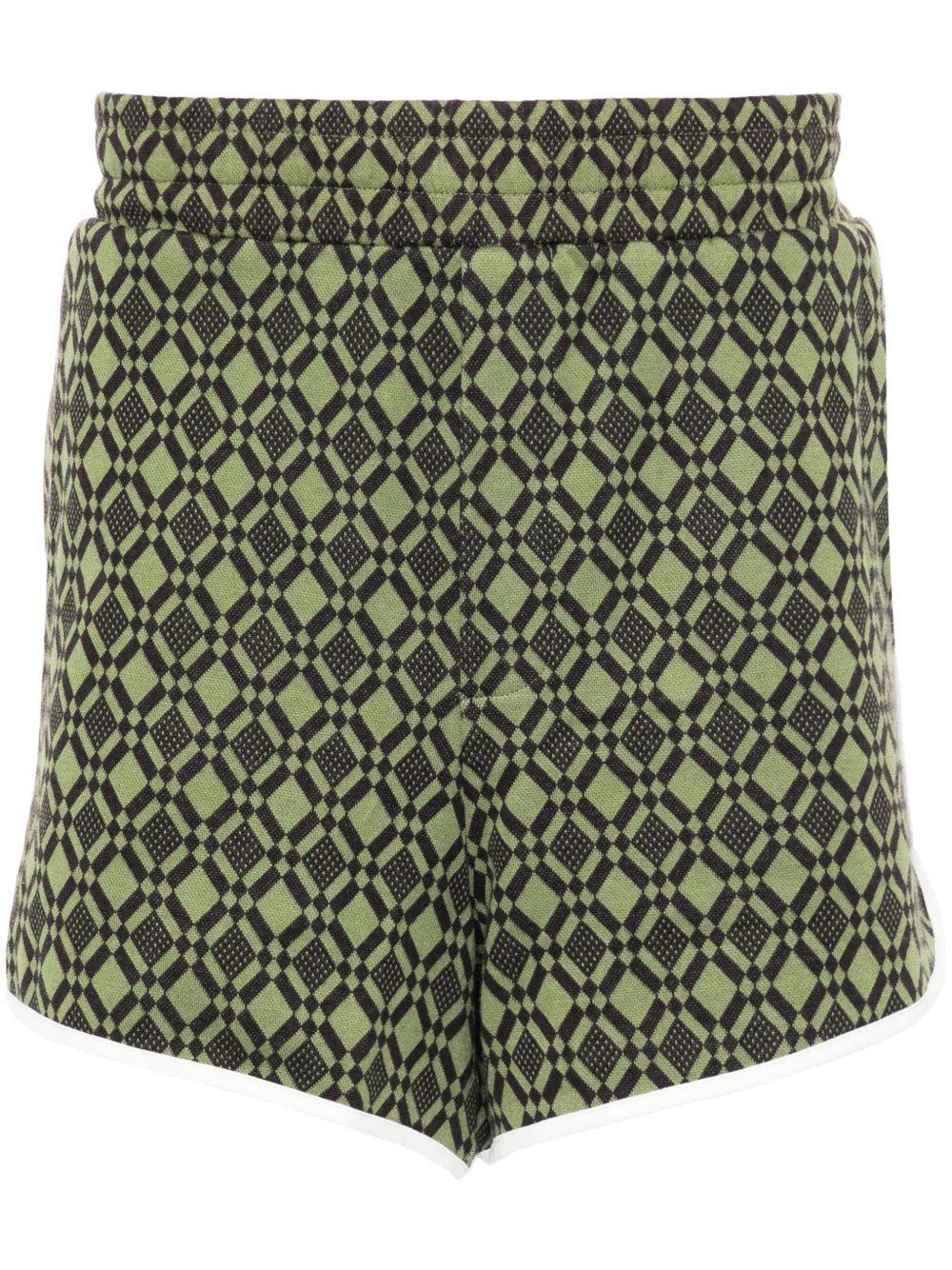 Geometric-Patterned Jersey Shorts