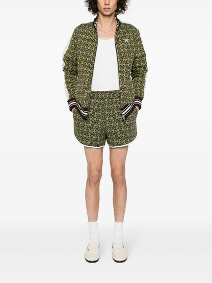 Geometric-Patterned Jersey Shorts