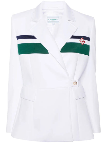 Logo-Patch Double-Breasted Blazer