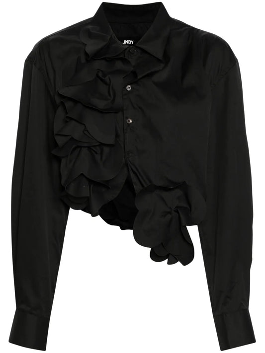 Flower-Detailing Cotton Shirt