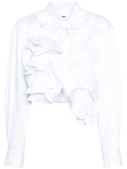 Flower-Detailing Cotton Shirt