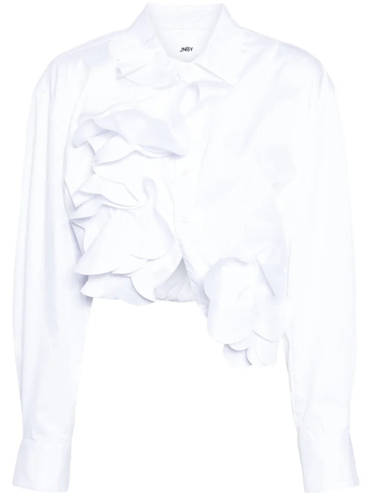 Flower-Detailing Cotton Shirt