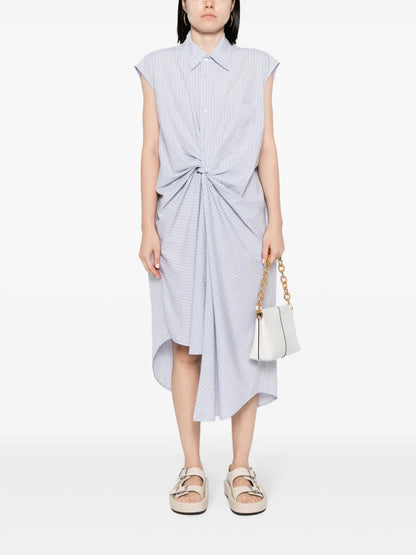 Draped-Design Cotton Dress