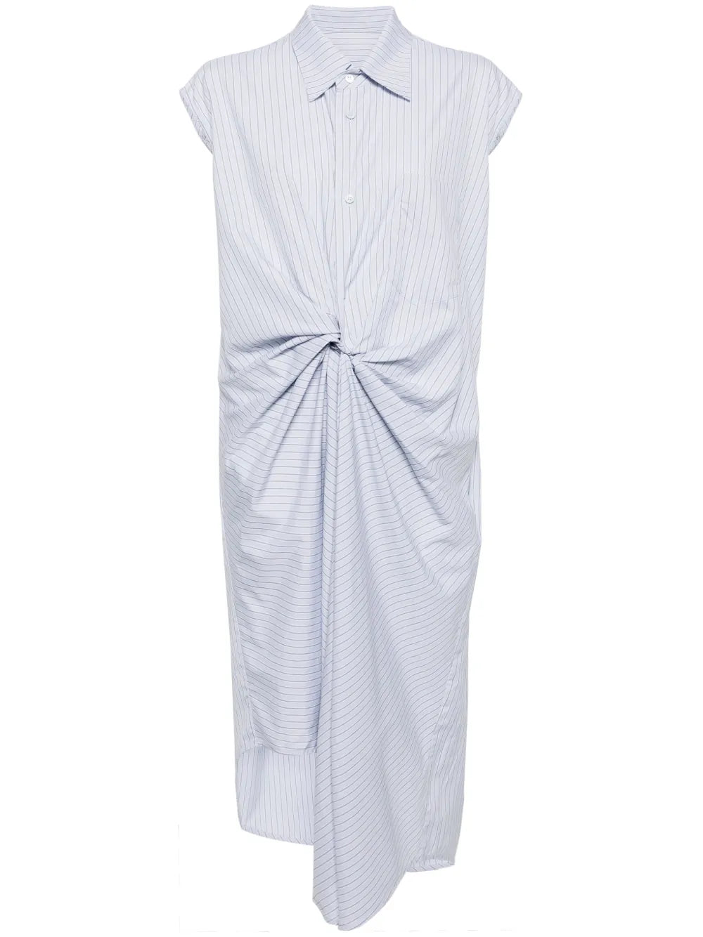 Draped-Design Cotton Dress