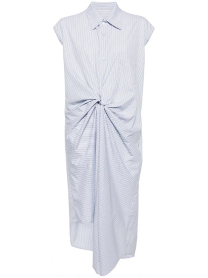Draped-Design Cotton Dress