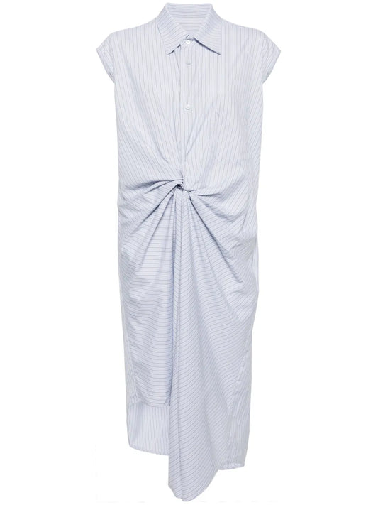 Draped-Design Cotton Dress