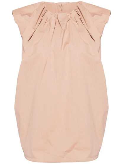 Frilled-Neck Cotton T-Shirt