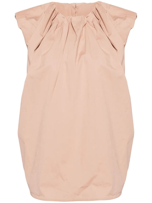 Frilled-Neck Cotton T-Shirt